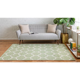 unique loom trellis decatur geo001grn green ivory rug