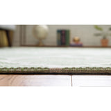 unique loom trellis decatur geo001grn green ivory rug