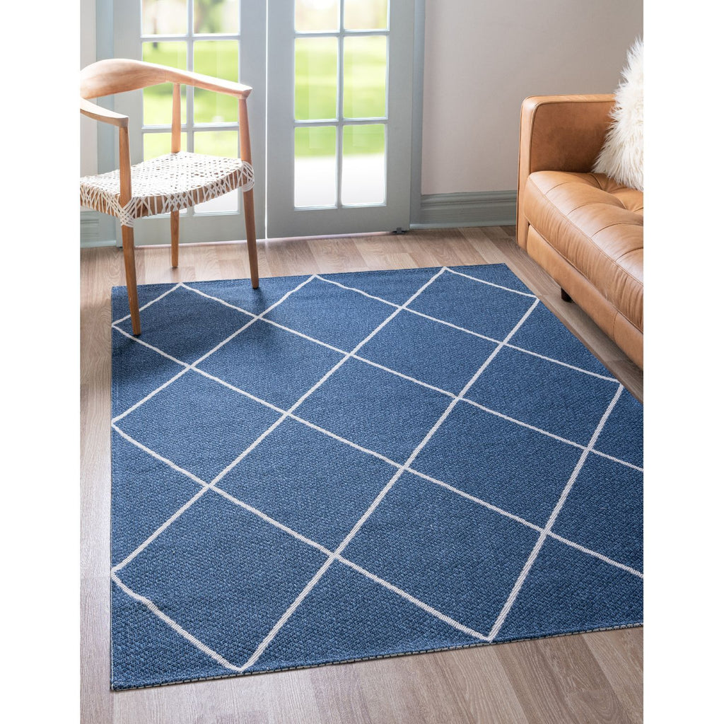 unique loom diamond decatur geo002nvb navy blue ivory rug