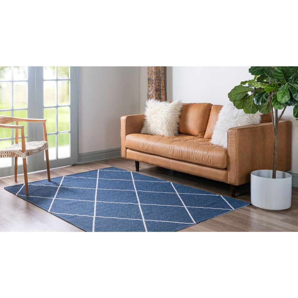 unique loom diamond decatur geo002nvb navy blue ivory rug