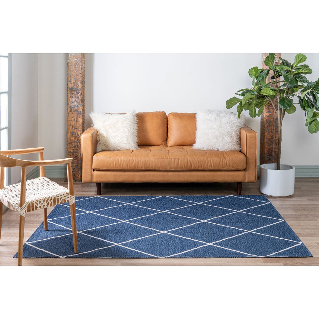 unique loom diamond decatur geo002nvb navy blue ivory rug