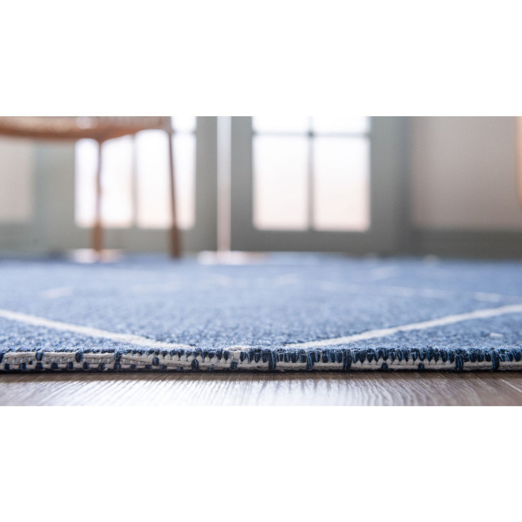 unique loom diamond decatur geo002nvb navy blue ivory rug