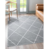 unique loom diamond decatur geo002dgr dark gray ivory rug