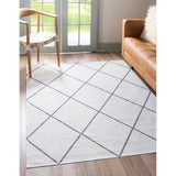 unique loom diamond decatur geo002ivr ivory gray rug