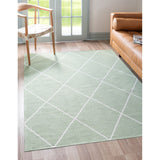 unique loom diamond decatur geo002grn green ivory rug