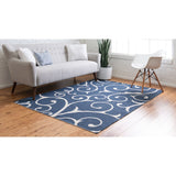 unique loom scroll decatur geo003nvb navy blue ivory rug