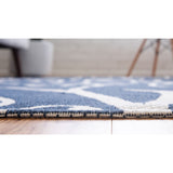 unique loom scroll decatur geo003nvb navy blue ivory rug