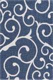 unique loom scroll decatur geo003nvb navy blue ivory rug