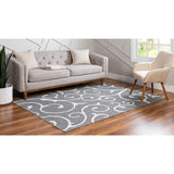unique loom scroll decatur geo003dgr dark gray ivory rug