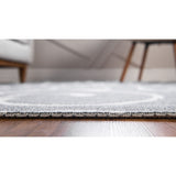 unique loom scroll decatur geo003dgr dark gray ivory rug