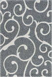 unique loom scroll decatur geo003dgr dark gray ivory rug