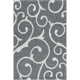 Unique Loom Scroll Decatur GEO003DGR Dark Gray/Ivory Rug