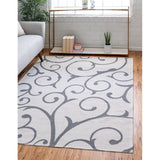 unique loom scroll decatur geo003ivr ivory gray rug