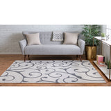 unique loom scroll decatur geo003ivr ivory gray rug
