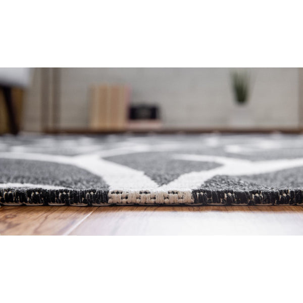 unique loom scroll decatur geo003blk black ivory rug