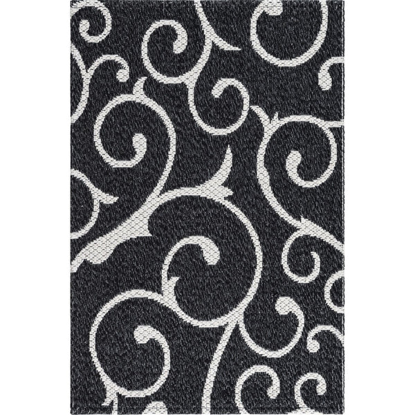 Unique Loom Scroll Decatur GEO003BLK Black/Ivory Rug