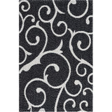 Unique Loom Scroll Decatur GEO003BLK Black/Ivory Rug