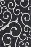 unique loom scroll decatur geo003blk black ivory rug