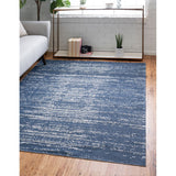 unique loom static decatur geo004nvb navy blue ivory rug