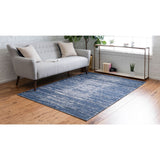 unique loom static decatur geo004nvb navy blue ivory rug