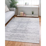 unique loom static decatur geo004ivr ivory gray rug