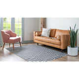 unique loom striped decatur geo005blk black ivory rug