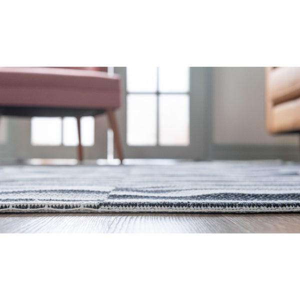 unique loom striped decatur geo005blk black ivory rug