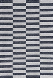 unique loom striped decatur geo005blk black ivory rug