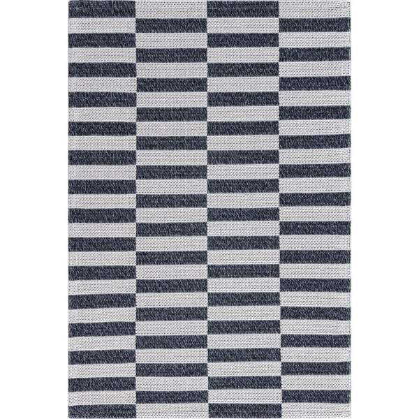 Unique Loom Striped Decatur GEO005BLK Black/Ivory Rug