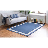 unique loom border decatur geo006nvb navy blue ivory rug