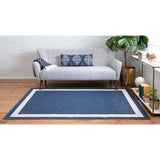 unique loom border decatur geo006nvb navy blue ivory rug