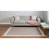 unique loom border decatur geo006tau taupe ivory rug