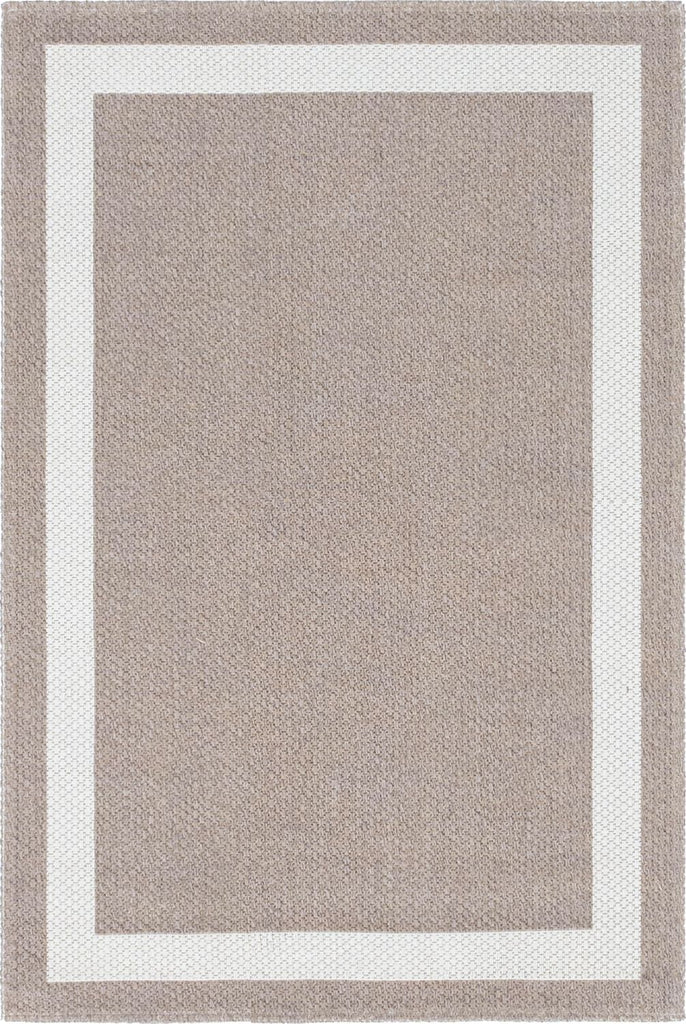 unique loom border decatur geo006tau taupe ivory rug