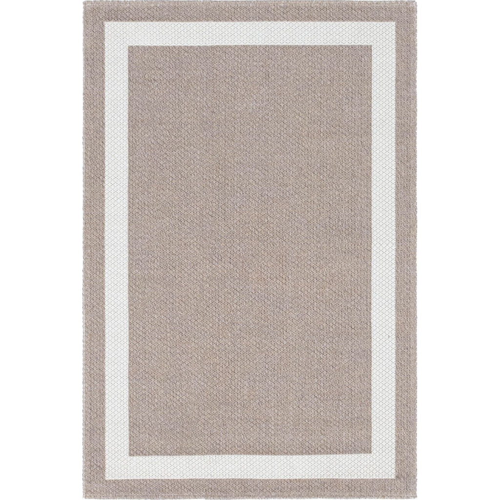 unique loom border decatur geo006tau taupe ivory rug
