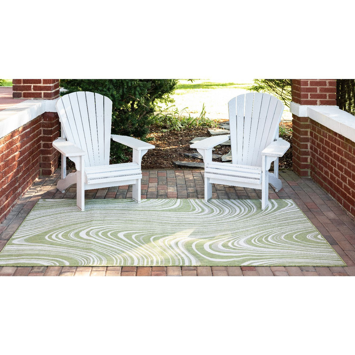 unique loom outdoor pool omd017grn green rug