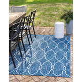 unique loom outdoor links trellis otr010nvb navy blue ivory rug