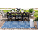 unique loom outdoor links trellis otr010nvb navy blue ivory rug