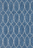 Unique Loom Outdoor Links Trellis OTR010NVB Navy Blue/Ivory Rug