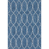 Unique Loom Outdoor Links Trellis OTR010NVB Navy Blue/Ivory Rug