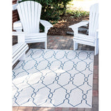 unique loom outdoor links trellis otr010ivr ivory navy blue rug