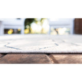 unique loom outdoor links trellis otr010ivr ivory navy blue rug