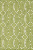 unique loom outdoor links trellis otr010grn green ivory rug
