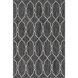 Unique Loom Outdoor Links Trellis OTR010CHA Charcoal/Ivory Rug