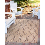 unique loom outdoor links trellis otr010tan tan brown rug