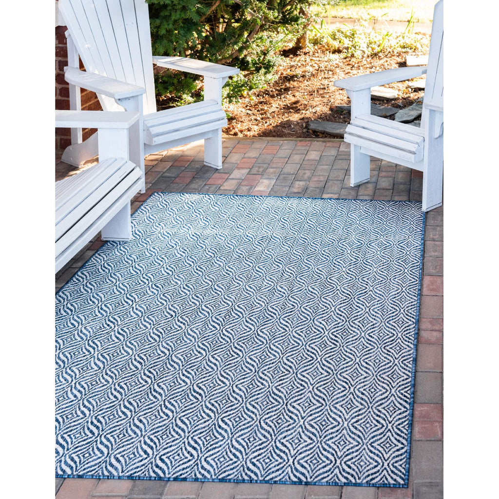 unique loom outdoor deco trellis otr011nvb navy blue ivory rug