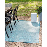 unique loom outdoor deco trellis otr011tll teal ivory rug