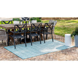 unique loom outdoor deco trellis otr011tll teal ivory rug
