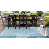 unique loom outdoor deco trellis otr011tll teal ivory rug