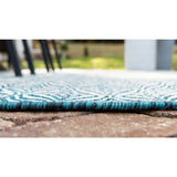 unique loom outdoor deco trellis otr011tll teal ivory rug
