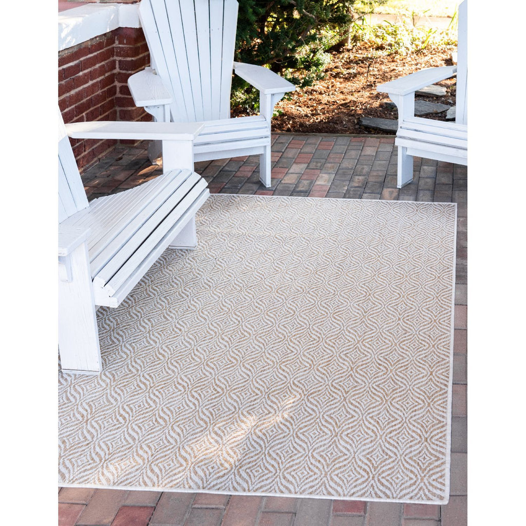 unique loom outdoor deco trellis otr011tan tan ivory rug